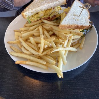 Plenty on Bell - Mary's chicken salad - curry style with fries - Breakfast & Brunch Near Me - Los Alamos, California Plenty on Bell - Mary's chicken salad - curry style with fries - Breakfast & Brunch Near Me - Los Alamos, California