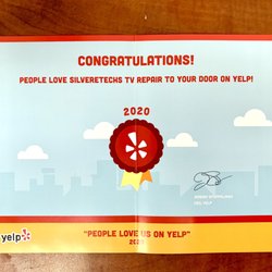 SilverEtechs Tv Repair To Your Door - Awarded with this recognition since 2016.
Thank you all for your support.