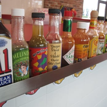 Firehouse Subs - This is only 1/5 of the Hot Sauces available. - Sandwiches Near Me - Las Vegas, Nevada Firehouse Subs - This is only 1/5 of the Hot Sauces available. - Sandwiches Near Me - Las Vegas, Nevada