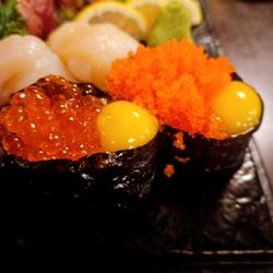 Salmon Roe and Flying Fish Roe with Quail Egg