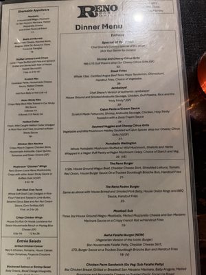 Menu photo 7 Reno Bar and Grill Reno, NV