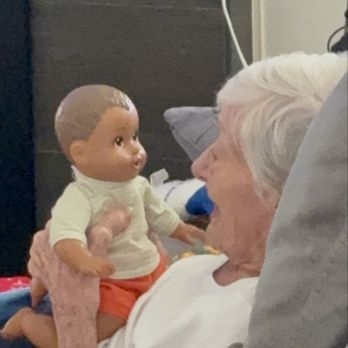 Cinnamon Garden Home  - Nurturing babies brings so much happiness to our residents. - Assisted Living Facilities Near Me - Thousand Oaks, California