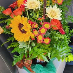 Merrimon Florist - Lovely fall arrangement for friends who suffered a sad loss of a family member