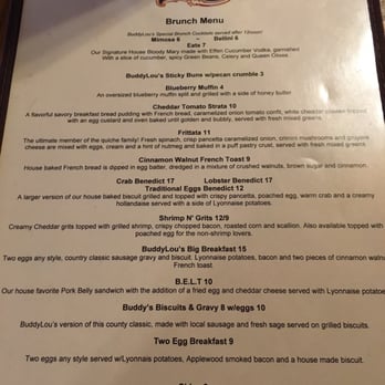 Buddy Lou's Eats Drinks & Antiques - Brunch menu - New American Near Me - Hancock, Maryland
