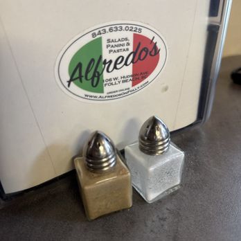 Alfredo’s - Napkin holder with logo - Italian Near Me - Folly Beach, South Carolina