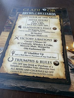 Menu photo 4 Gladi8or Brews & Billiards Covina, CA Menu photo 4 Gladi8or Brews & Billiards Covina, CA