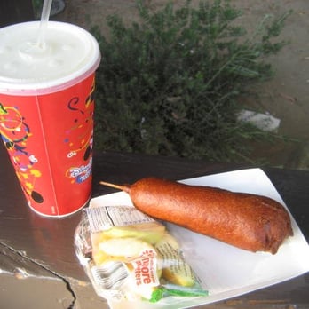 Corn Dog Castle - with bag o' sliced apples (large drink sold separately) - Hot Dogs Near Me - Anaheim, California