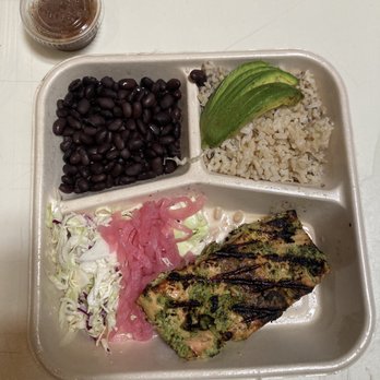 Four Cafe - Fish Burrito BOWL Sub salmon - New American Near Me - Los Angeles, California Four Cafe - Fish Burrito BOWL Sub salmon - New American Near Me - Los Angeles, California