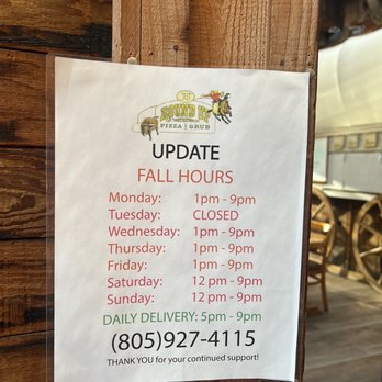 Round Up Pizza - Fall hours - Pizza Near Me - Cambria, California Round Up Pizza - Fall hours - Pizza Near Me - Cambria, California