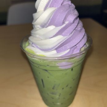 Premium Matcha Cafe Maiko - Matcha latte float with ube/vanilla swirl! - Ice Cream & Frozen Yogurt Near Me - Tempe, Arizona Premium Matcha Cafe Maiko - Matcha latte float with ube/vanilla swirl! - Ice Cream & Frozen Yogurt Near Me - Tempe, Arizona