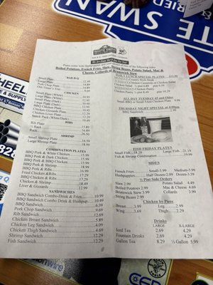 Menu photo 1 White Swan Bar-B-Que & Fried Chicken Smithfield, NC