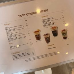 Soft opening menu