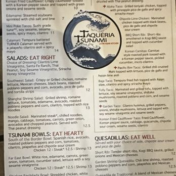 Taqueria Tsunami - Menu - Asian Fusion Near Me - Atlanta, Georgia