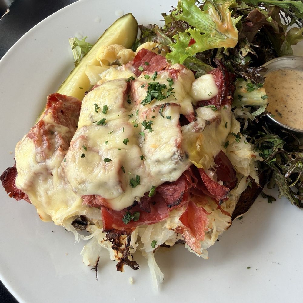 Newbergundian Bistro - Open faced Ruben - Wine Bars Near Me - Newberg, Oregon