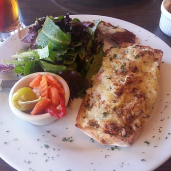 Sweet Maple - Crab Open Melt with Mixed Green Salad tossed in Balsamic Vinegar. - American Near Me - San Francisco, California Sweet Maple - Crab Open Melt with Mixed Green Salad tossed in Balsamic Vinegar. - American Near Me - San Francisco, California