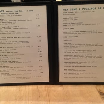 Bill's - The breakfast and tea time menu as of 2013-02-19 - British Near Me - London, XGL
