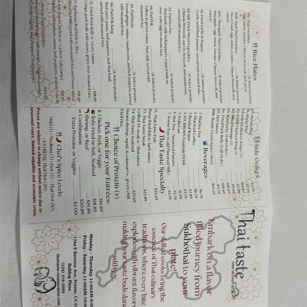 Thai Taste - Menu 4/2026 - Thai Near Me - Fresno, California Thai Taste - Menu 4/2026 - Thai Near Me - Fresno, California