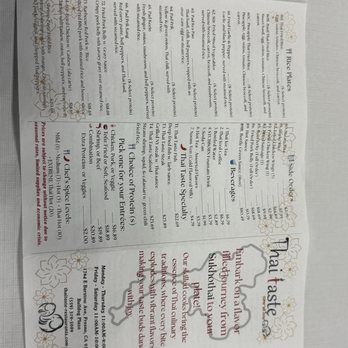Thai Taste - Menu 4/2026 - Thai Near Me - Fresno, California