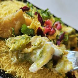 The Clove Indian Cuisine - Crunchy fried dough, tangy yogurt. A little bit sweet, a little bit spicy. So yummy!