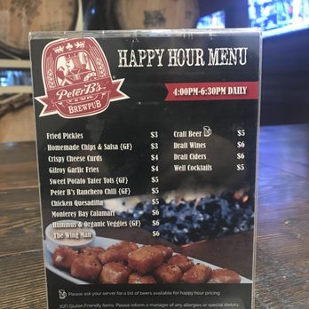 Peter B's - Happy Hour menu! - Breweries Near Me - Monterey, California