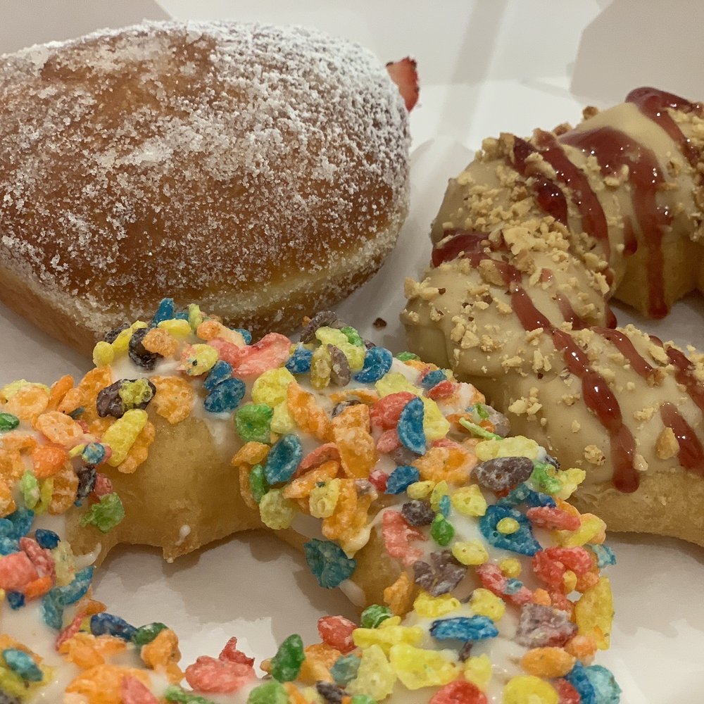 Mochill Donuts & Coffee - Strawberry brioche. PB&J. Fruity Pebbles. - Donuts Near Me - Torrance, California Mochill Donuts & Coffee - Strawberry brioche. PB&J. Fruity Pebbles. - Donuts Near Me - Torrance, California