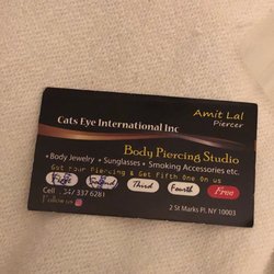 Business card with free piercing!
