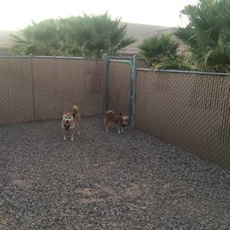 Fenced dog park, doggy poop bags are located within Fenced dog park, doggy poop bags are located within