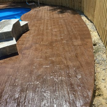 Infinity Pool Construction - Stamped wood plank concrete - Fences & Gates Near Me - Denver, North Carolina