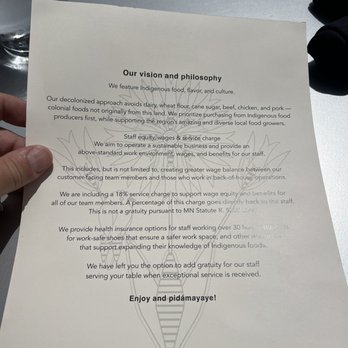 Owamni - Operating philosophy. - New American Near Me - Minneapolis, Minnesota