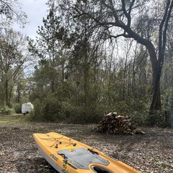 Firelight Family Campground - Campsite. You can bring your own kayaks, tubes, or you can rent in town.