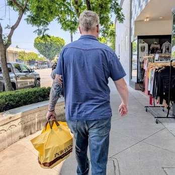 Porto's Bakery & Cafe - The husband with my treats. :) - Bakeries Near Me - Burbank, California Porto's Bakery & Cafe - The husband with my treats. :) - Bakeries Near Me - Burbank, California