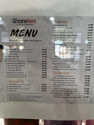 Menu photo 4 Sharetea Fairfield, CA