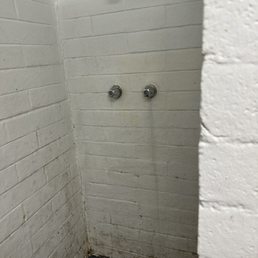 Woman's shower! Stay out! Woman's shower! Stay out!