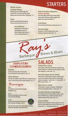 Menu photo 7 Ray's - BBQ, Brews & Blues Grayling, MI Menu photo 7 Ray's - BBQ, Brews & Blues Grayling, MI