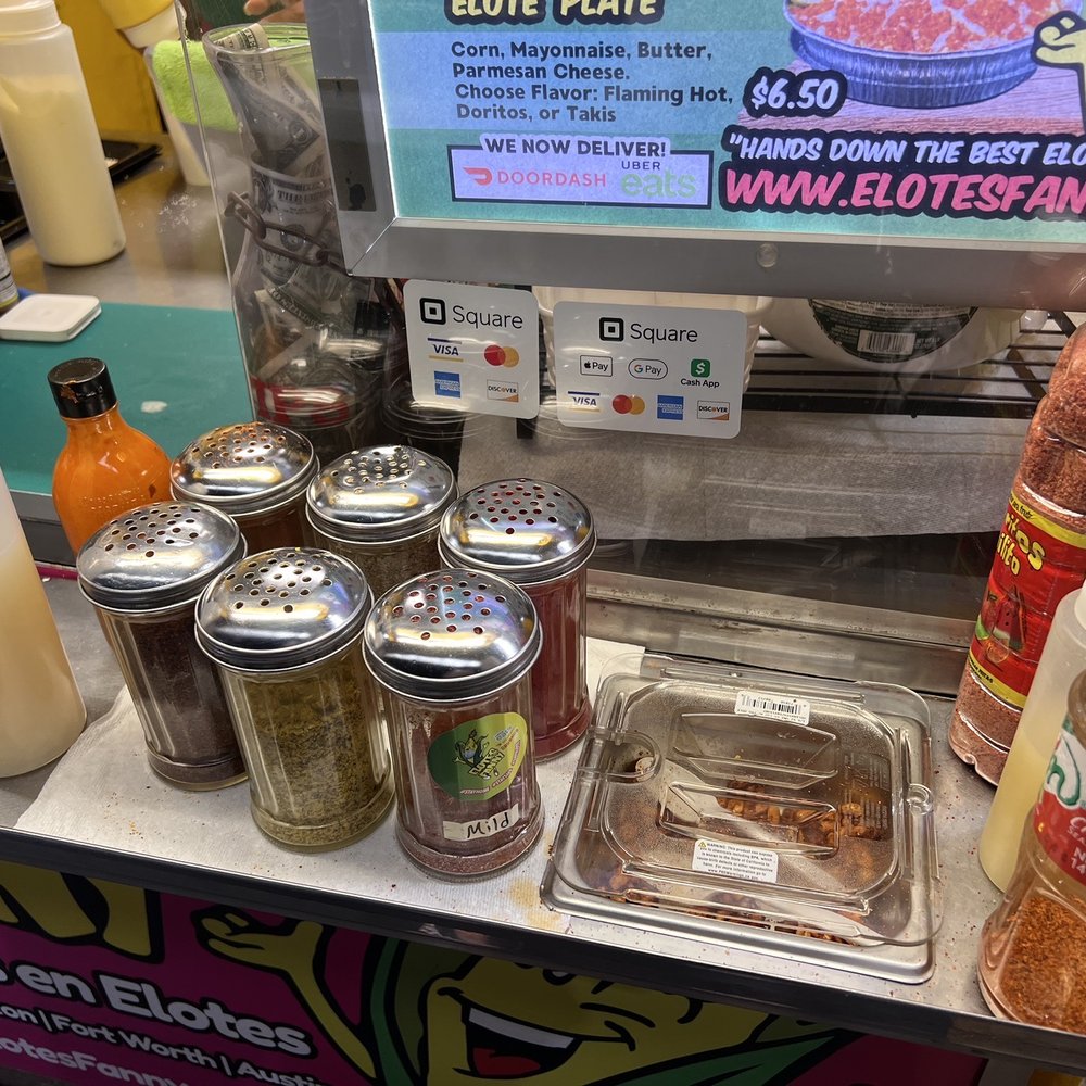 Elotes Fanny - a variety of condiments and condiments - Mexican Near Me - carrolton, Texas