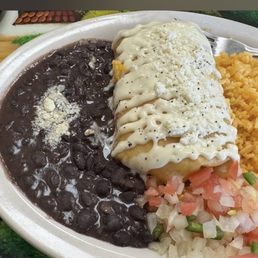 Chimichanga with queso