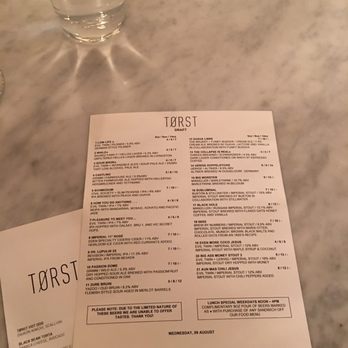 TØRST - Updated menu with the kicked kegs updated for new ones - Pubs Near Me - Brooklyn, New York