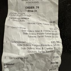 Shaker's Conch House - This is what we ordered.