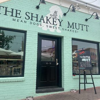 The Shakey Mutt - front of the store from the outdoor seating area. - Hot Dogs Near Me - Chatsworth, Georgia