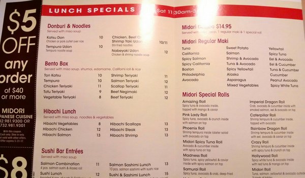 Menu photo 6 Midori Sushi Piscataway, NJ
