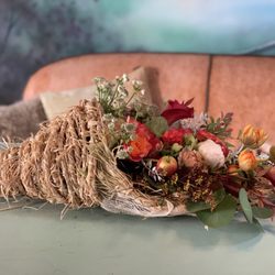 Handmade items like this cornucopia for some lucky Thanksgiving table!
