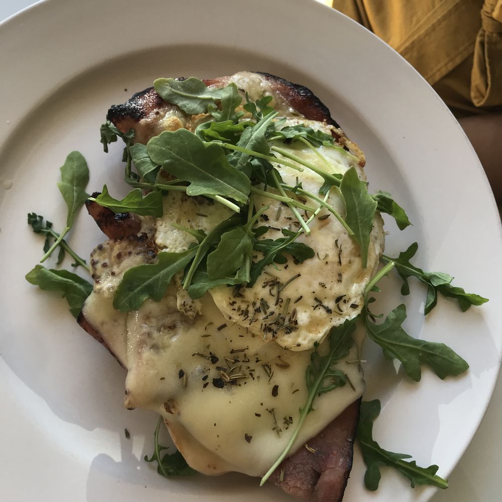 Kitchenette - cr'q monsieur 12 ham, gruyere, whole grain mustard bechamel, country bread - Breakfast & Brunch Near Me - Templeton, California Kitchenette - cr'q monsieur 12 ham, gruyere, whole grain mustard bechamel, country bread - Breakfast & Brunch Near Me - Templeton, California
