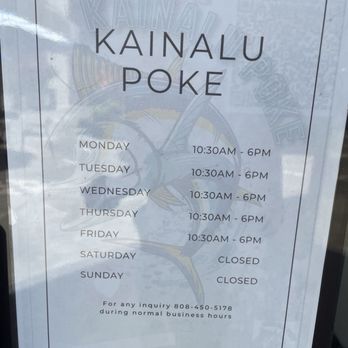 Kainalu Poke - Their hours - Poke Near Me - Honolulu, Hawaii Kainalu Poke - Their hours - Poke Near Me - Honolulu, Hawaii