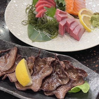 Matsuri - Beef Tongue and 3 Kinds Sashimi (chef choice) - Japanese Near Me - Honolulu, Hawaii Matsuri - Beef Tongue and 3 Kinds Sashimi (chef choice) - Japanese Near Me - Honolulu, Hawaii