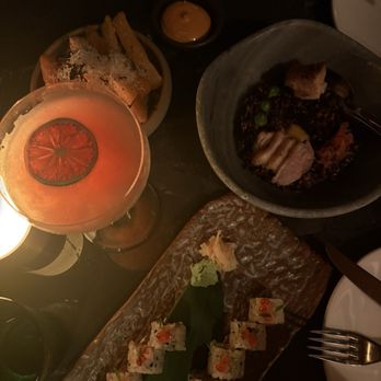 Amazónico Miami - Salmon sushi and rice with duck and yuca fries - Desserts Near Me - Miami, Florida
