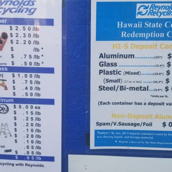 Reynold's Recycling - Their rates, as of 12/30/20 - Recycling Center Near Me - Honolulu, Hawaii Reynold's Recycling - Their rates, as of 12/30/20 - Recycling Center Near Me - Honolulu, Hawaii