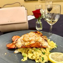 Acquaviva Winery - Stuff Lobster Tail, Shrimp, Crab and Panko over Asparagus Risotto with Lemon Butter Sauce Wine Pairing, 2021 Fiore Della Vigna