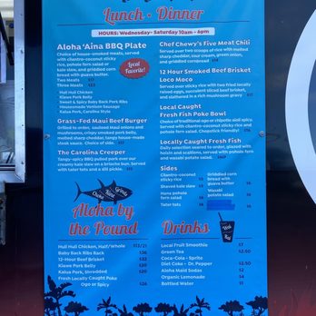 Aloha 'Aina BBQ and Catering - Menu - Barbeque Near Me - Haiku, Hawaii Aloha 'Aina BBQ and Catering - Menu - Barbeque Near Me - Haiku, Hawaii
