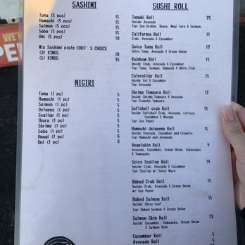 Tanuki - food menu pt. 1 - Sushi Bars Near Me - San Diego, California