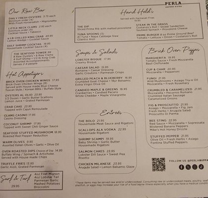 Menu photo 1 Perla Seafood Bistro Depew, NY